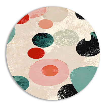 Abstracte kunst met kleurrijke cirkels en texturen forex muurcirkel