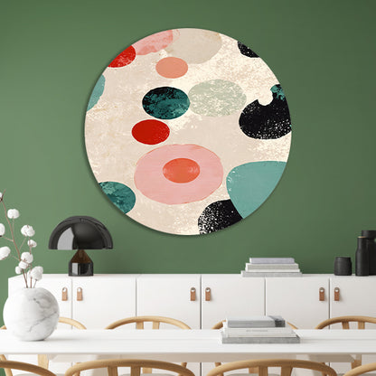 Abstracte kunst met kleurrijke cirkels en texturen forex muurcirkel