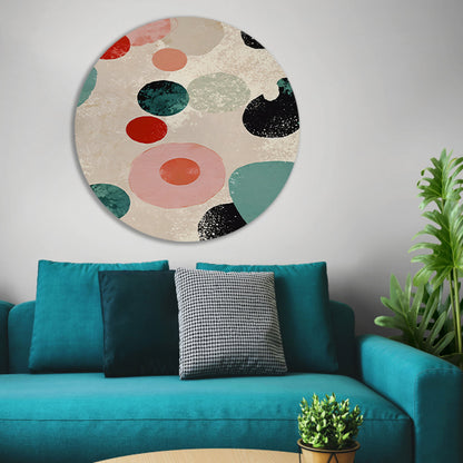 Abstracte kunst met kleurrijke cirkels en texturen forex muurcirkel