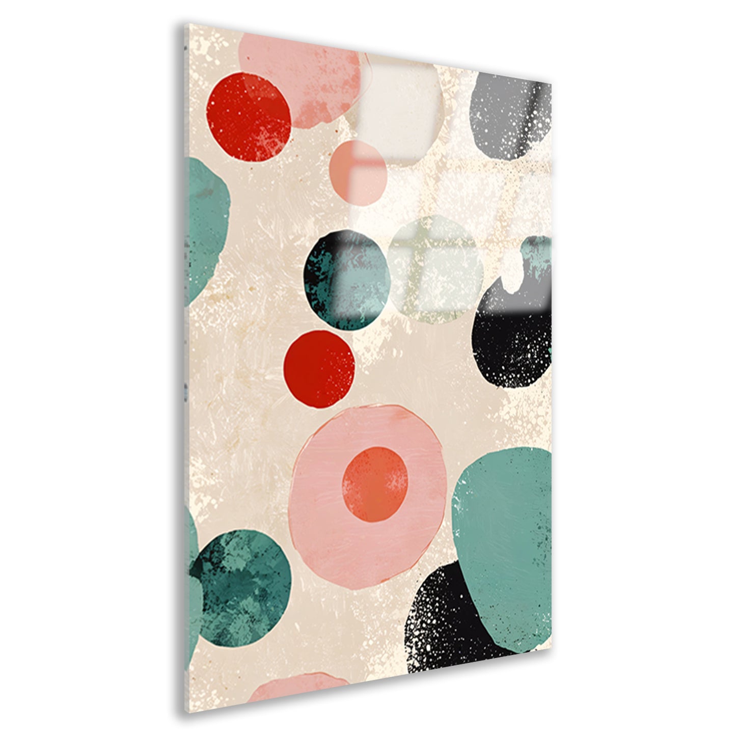 Abstracte kunst met kleurrijke cirkels en texturen acrylglas