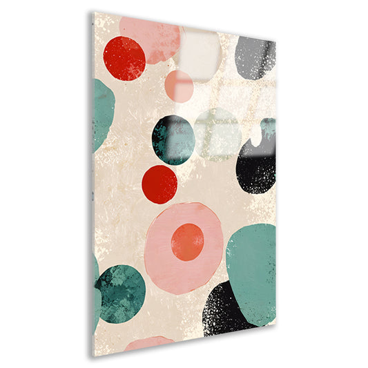 Abstracte kunst met kleurrijke cirkels en texturen acrylglas