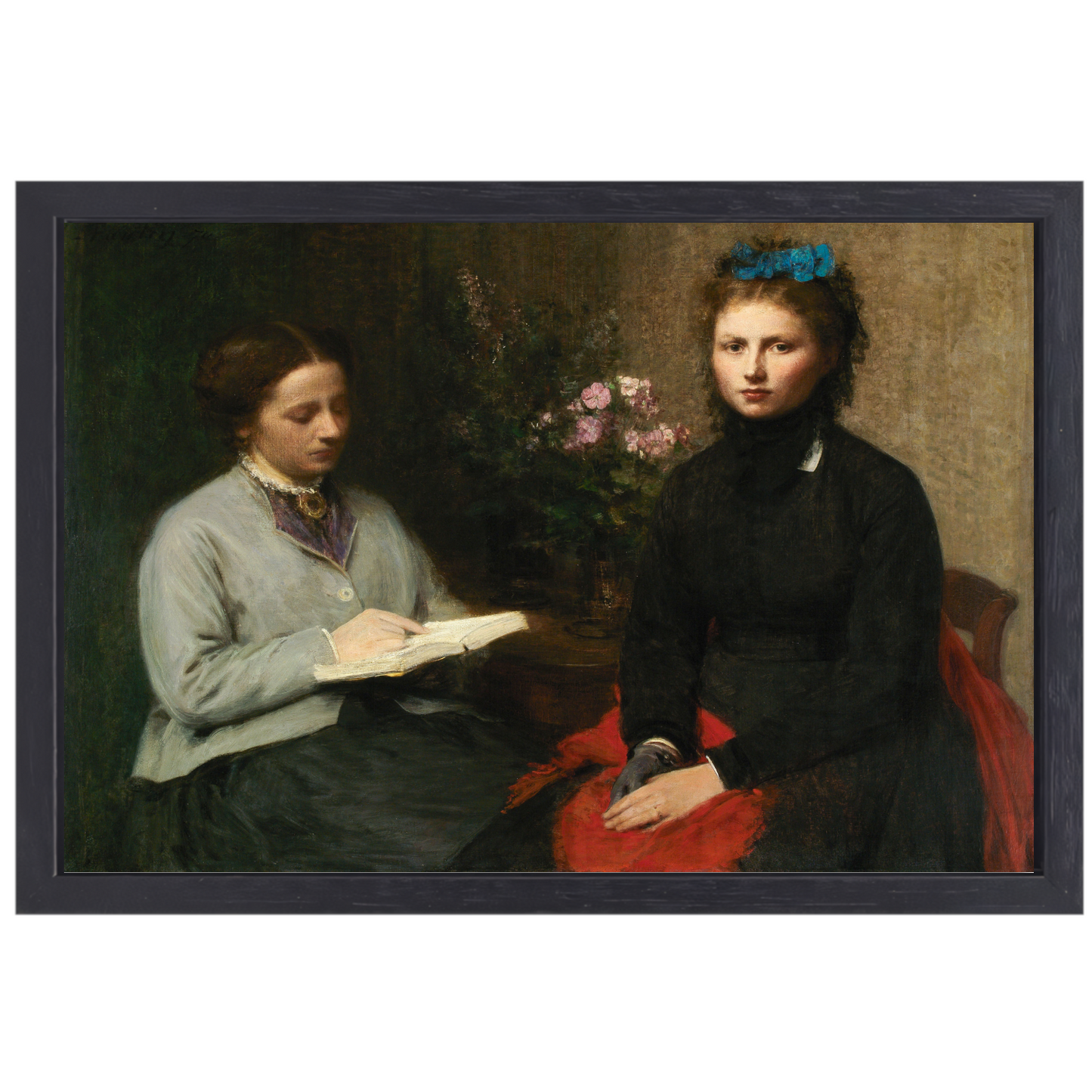Het lezen - Henri Fantin-Latour canvas met baklijst