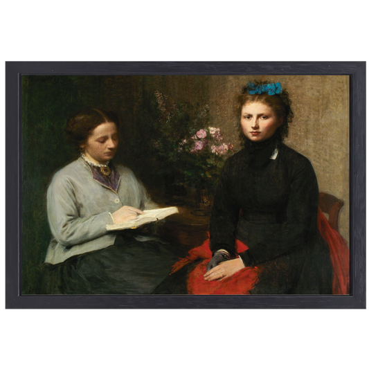 Het lezen - Henri Fantin-Latour canvas met baklijst
