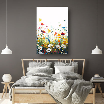 Impressionistisch schilderij van kleurrijk bloemenveld acrylglas