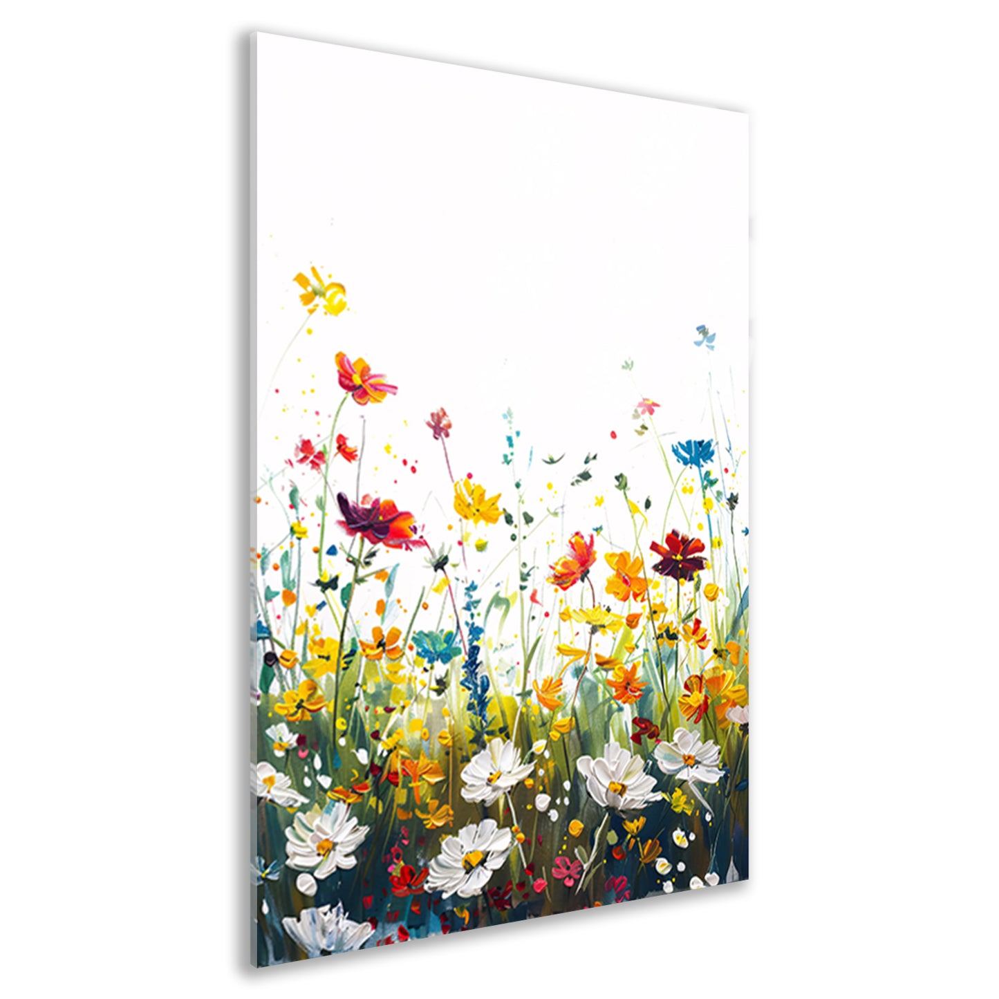 Impressionistisch schilderij van kleurrijk bloemenveld acrylglas