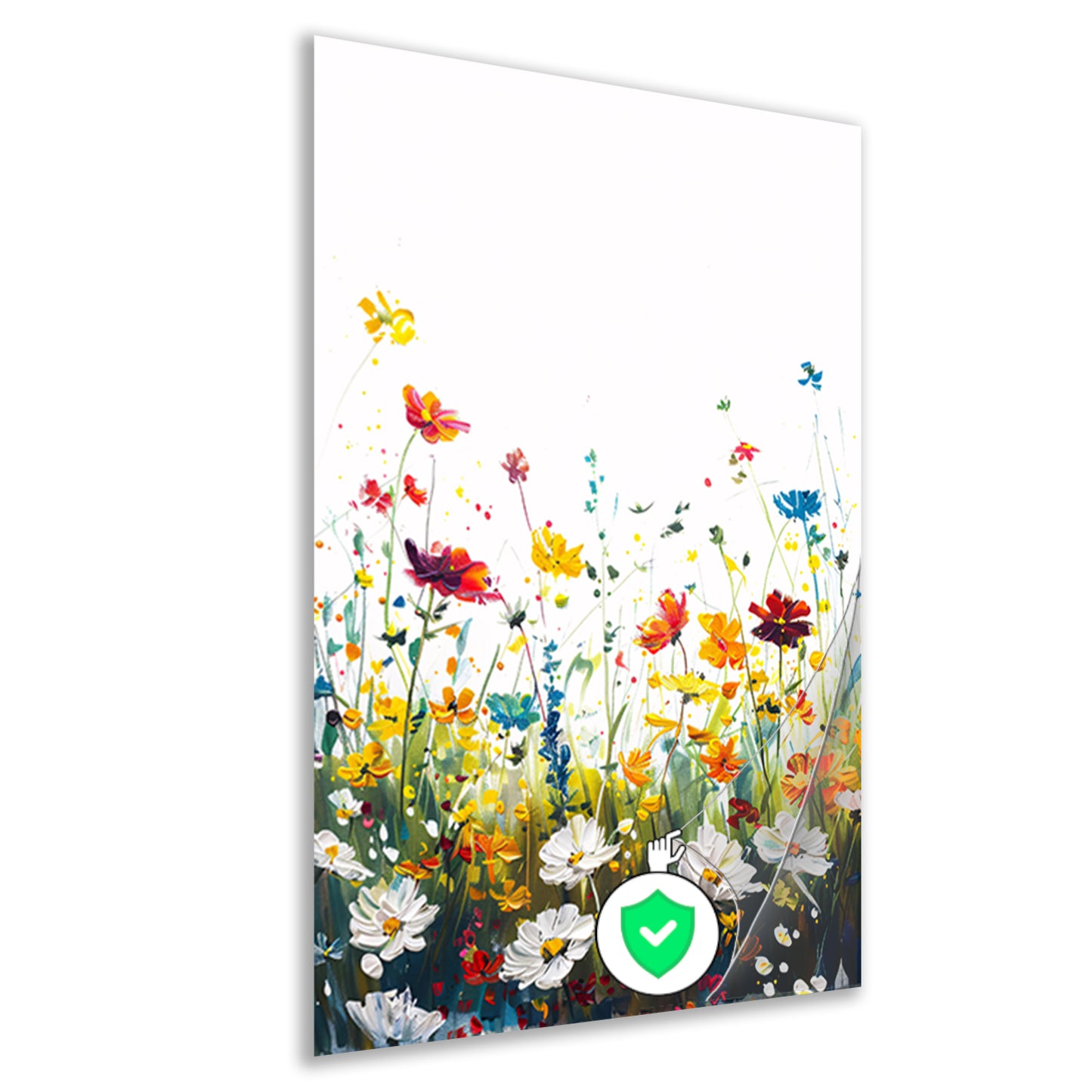 Impressionistisch schilderij van kleurrijk bloemenveld poster