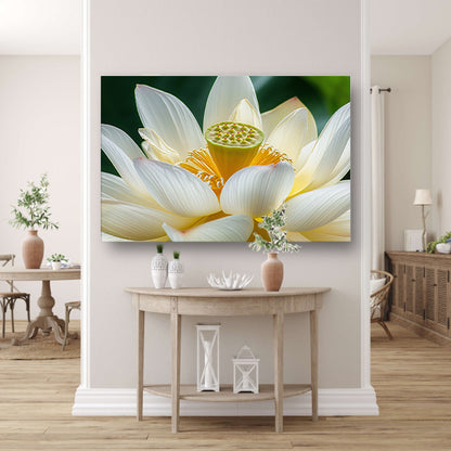 Gedetailleerde close-up van een lotusbloem   poster