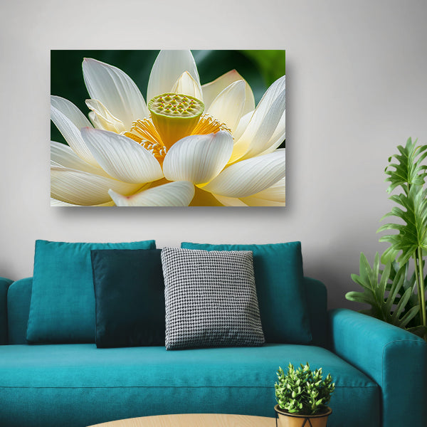 Gedetailleerde close-up van een lotusbloem   acrylglas