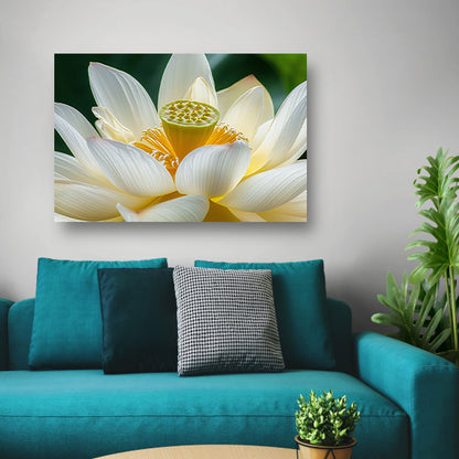Gedetailleerde close-up van een lotusbloem   acrylglas