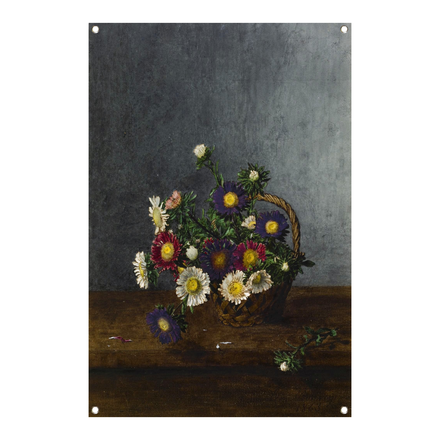 Mand met asters - Léon Bonvin tuinposter