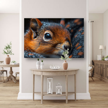 Gedetailleerde close-up van een eekhoorn acrylglas