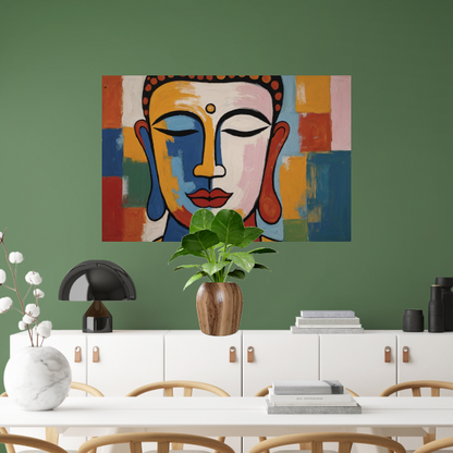 Kleurrijke Boeddha van Sereniteit en Wijsheid poster