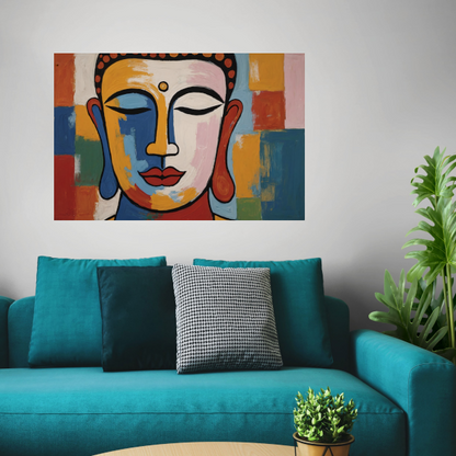 Kleurrijke Boeddha van Sereniteit en Wijsheid poster