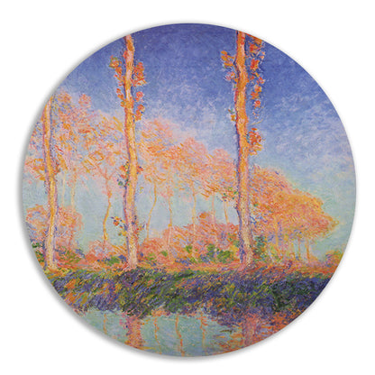 Populieren - Claude Monet aluminium muurcirkel