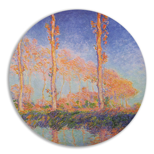 Populieren - Claude Monet aluminium muurcirkel
