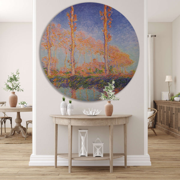 Populieren - Claude Monet aluminium muurcirkel