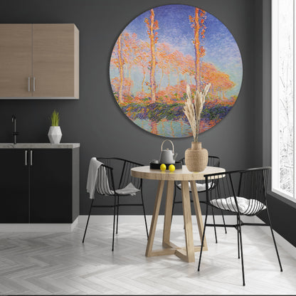 Populieren - Claude Monet aluminium muurcirkel