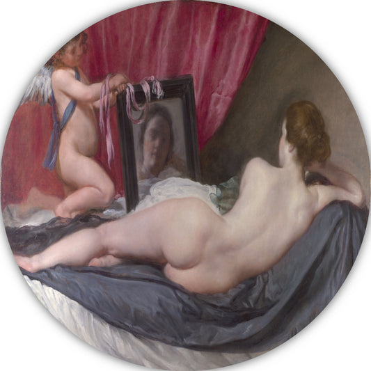Venus bij haar spiegel - Diego Velázquez forex muurcirkel
