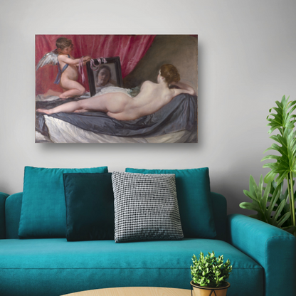 Venus bij haar spiegel - Diego Velázquez canvas met baklijst