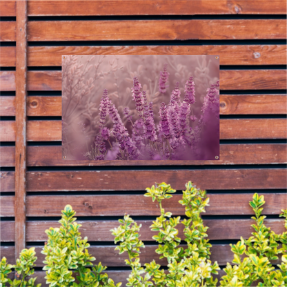 Sereen lavendelveld in zachte pasteltinten tuinposter