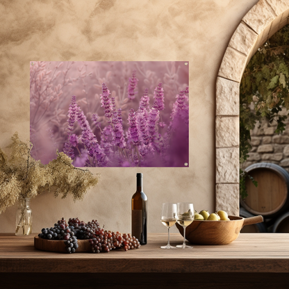 Sereen lavendelveld in zachte pasteltinten tuinposter