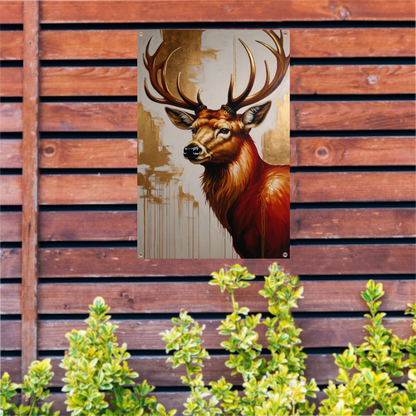 Majestueus hert met gouden gewei tuinposter