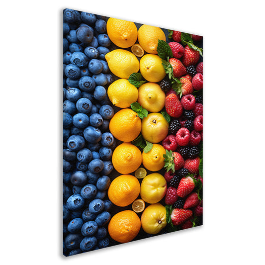 Mondriaans Kleurrijk Fruitcompositie canvas