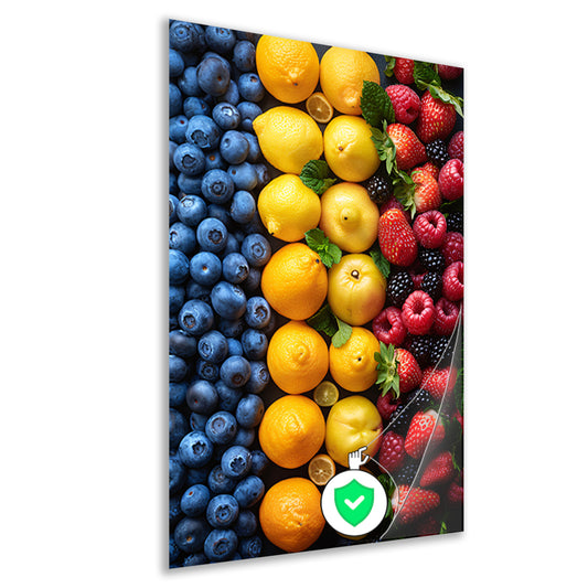 Mondriaans Kleurrijk Fruitcompositie poster