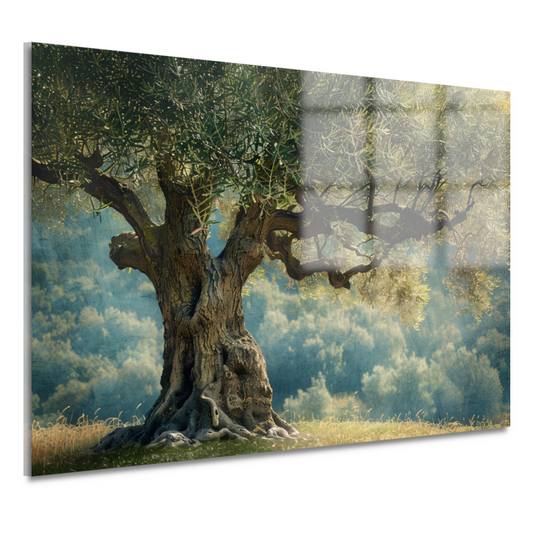 Nachtelijke boom met sterrenhemel acrylglas