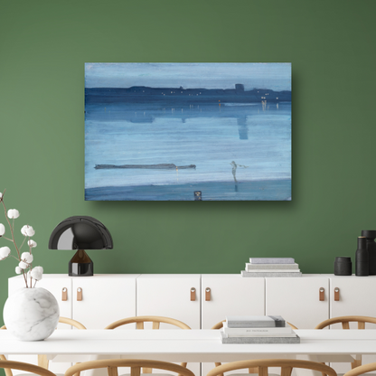 Blauw en zilver - Chelsea - James Abbott McNeill Whistler canvas met baklijst