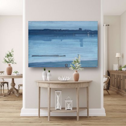 Blauw en zilver - Chelsea - James Abbott McNeill Whistler canvas met baklijst