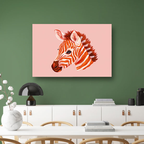 Moderne kleurrijke zebra illustratie schilderij poster