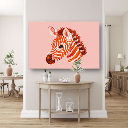 Moderne kleurrijke zebra illustratie schilderij poster