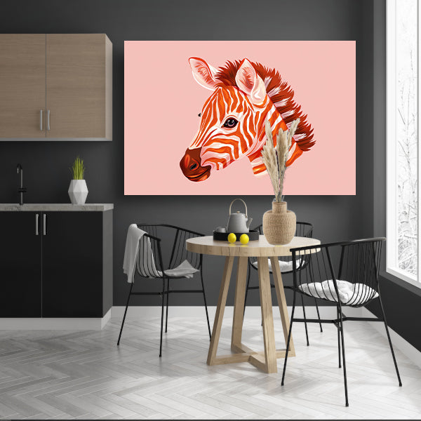 Moderne kleurrijke zebra illustratie schilderij poster