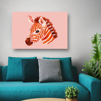 Moderne kleurrijke zebra illustratie schilderij poster