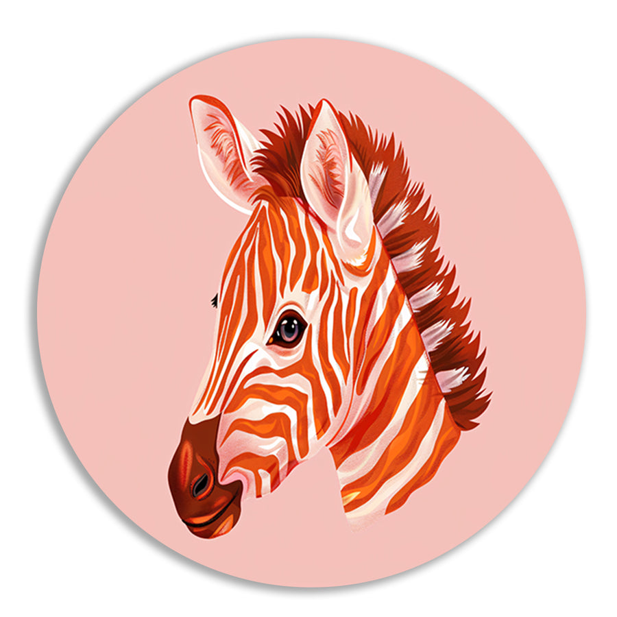 Moderne kleurrijke zebra illustratie schilderij forex muurcirkel