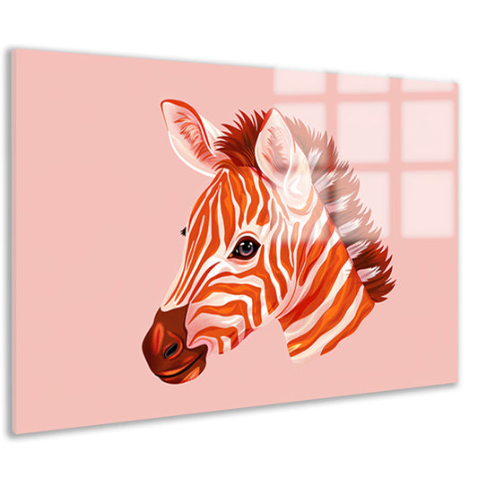 Moderne kleurrijke zebra illustratie schilderij acrylglas