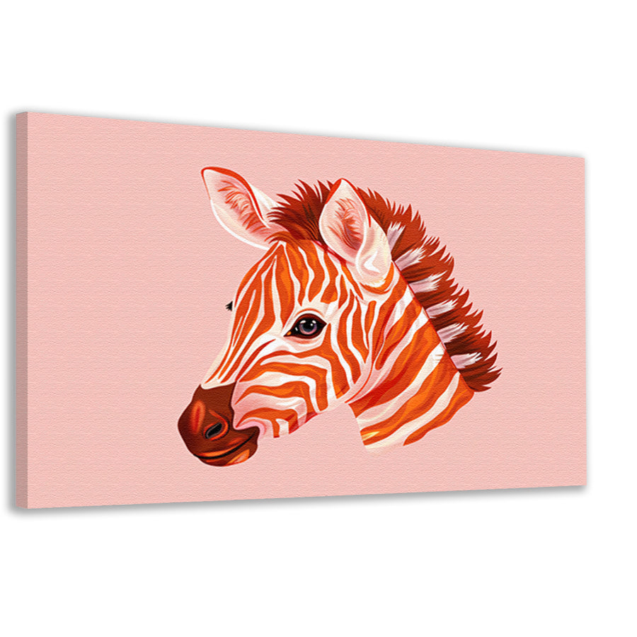 Moderne kleurrijke zebra illustratie schilderij canvas