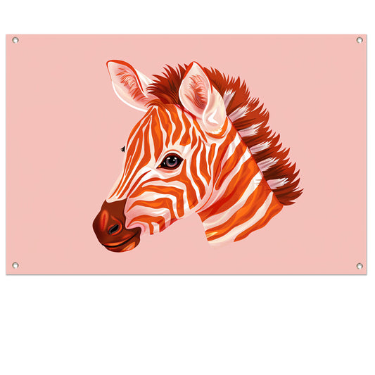 Moderne kleurrijke zebra illustratie schilderij tuinposter