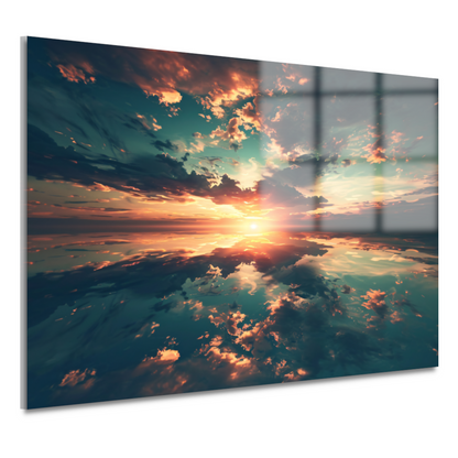 Zonsondergang Boven Kalme Oceaan acrylglas