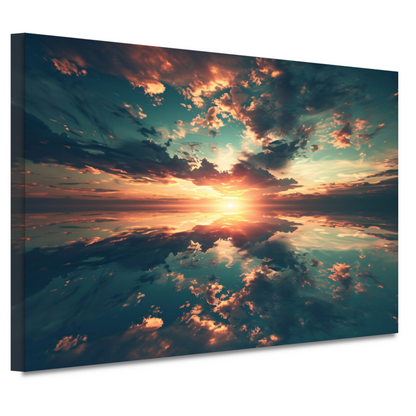 Zonsondergang Boven Kalme Oceaan canvas