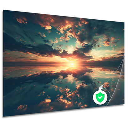 Zonsondergang Boven Kalme Oceaan poster