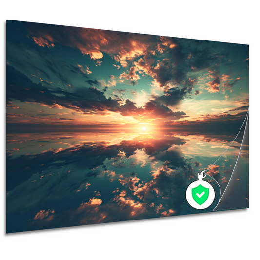 Zonsondergang Boven Kalme Oceaan poster