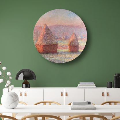 Witte Vorst, zonsopkomst - Claude Monet aluminium muurcirkel