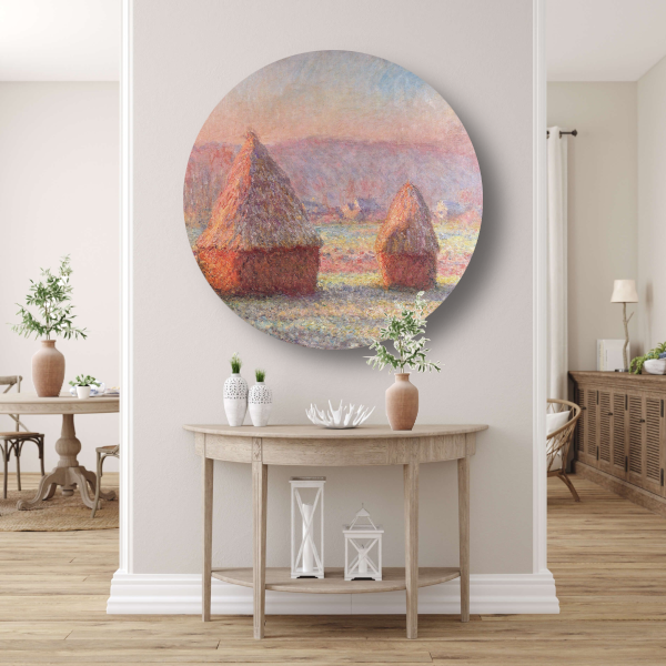 Witte Vorst, zonsopkomst - Claude Monet aluminium muurcirkel