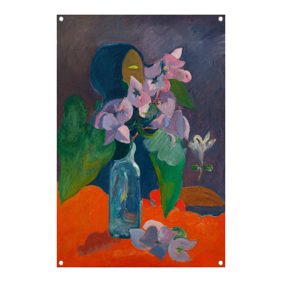 Stilleven met bloemen en idool - Paul Gauguin tuinposter
