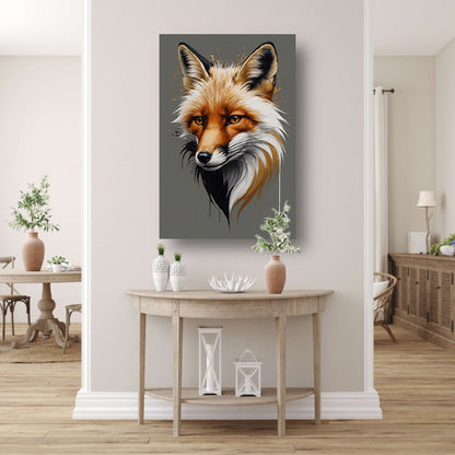 Moderne Vos in Levendige Kleuren canvas met baklijst