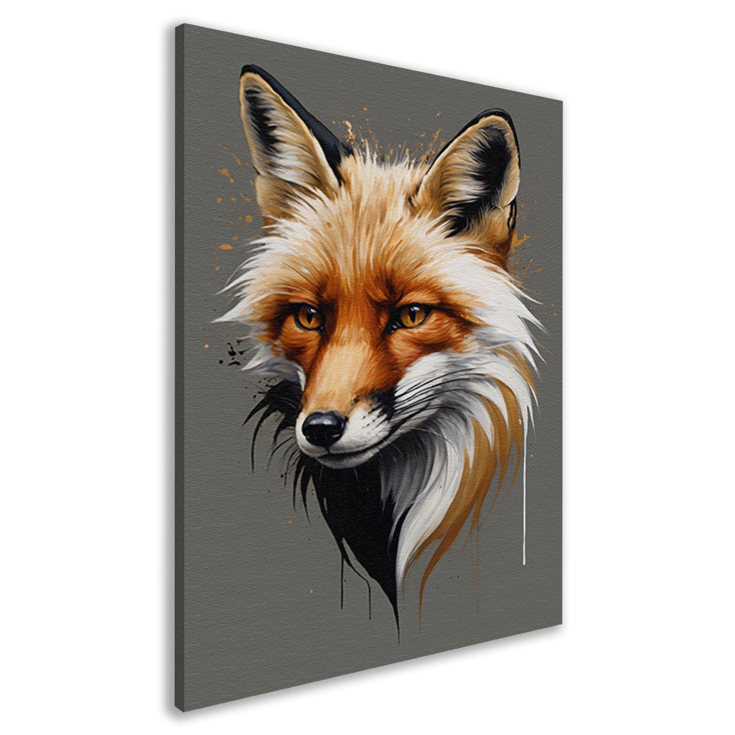 Moderne Vos in Levendige Kleuren canvas
