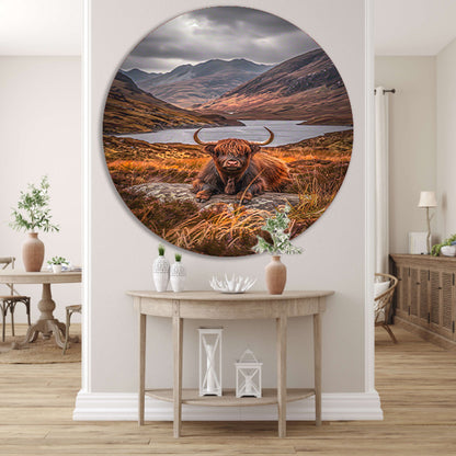 Schotse Hooglander in Berglandschap forex muurcirkel