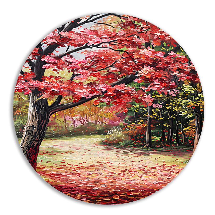 Abstract schilderij van herfstlandschap forex muurcirkel